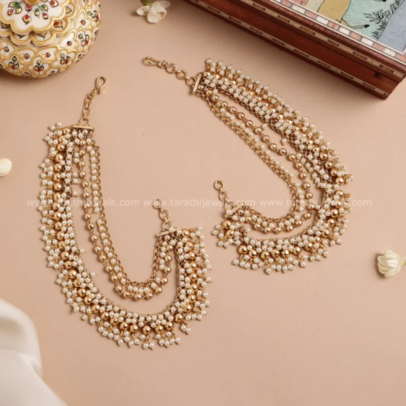 Three Layer Pearl and White beads Maatal EC76