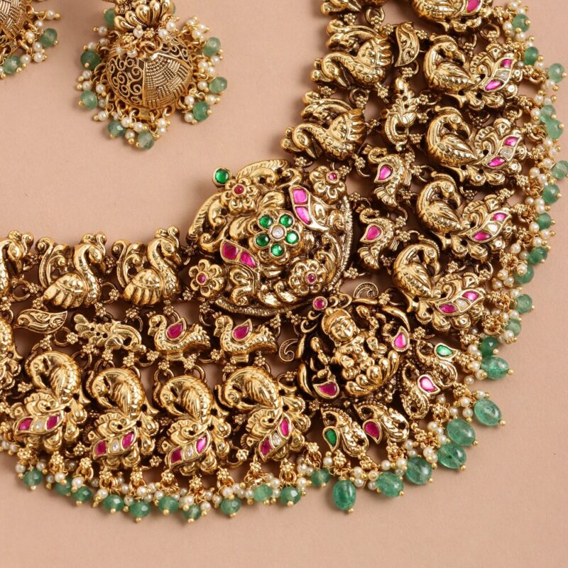Premium Quality Antique Bridal Necklace N637 - Image 3