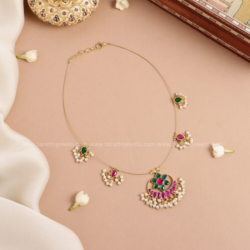 Invisible kundan Lotus Necklace N646