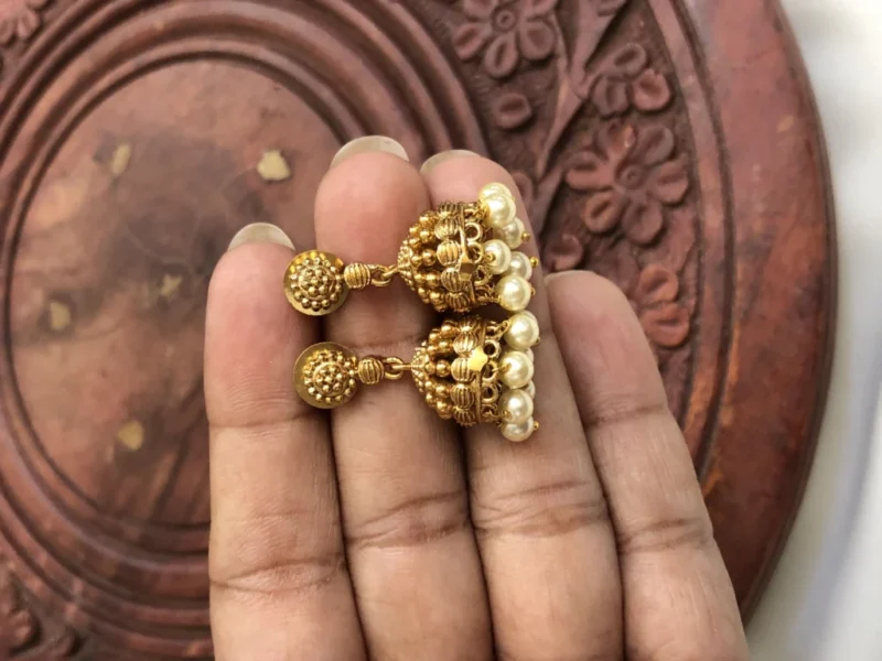 Gold Finish Kerala Design Choker Neckpiece CH157 - Image 2