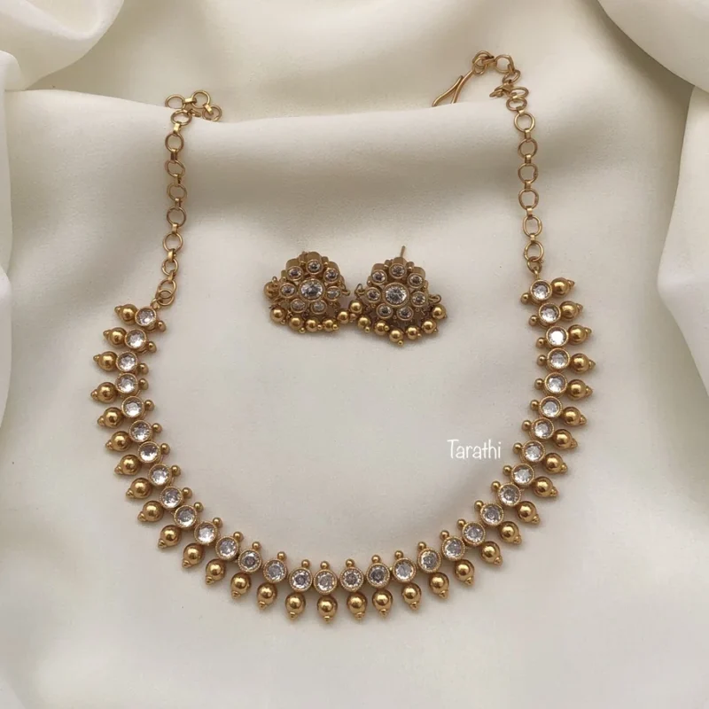 Simple White Stone Choker CH73