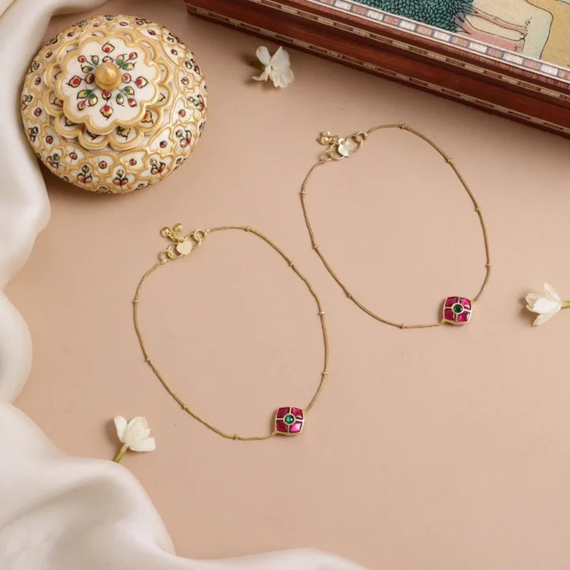 Elegant design Jadau Anklets AK29