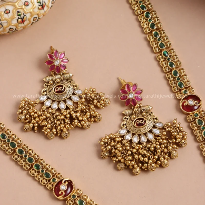 Gold Finish Long Haaram HA271 - Image 2