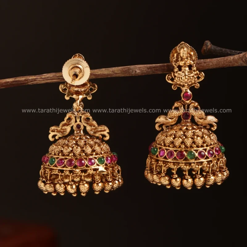 Ad Lakshmi Gold Finish jumka EA492 - Image 2
