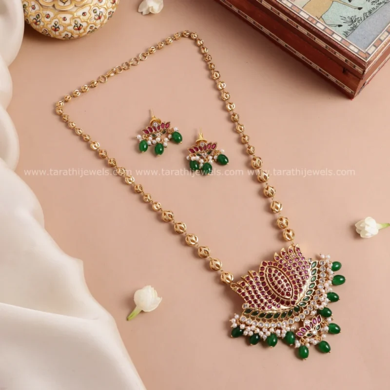 Lotus Green Beads Haaram HA301