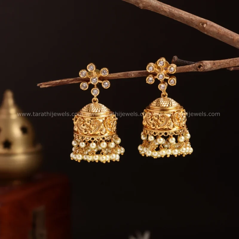 Yamuna Gold Stone Jumka EA534