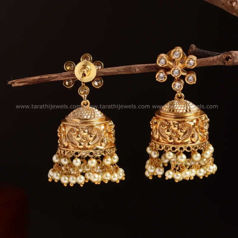 Yamuna Gold Stone Jumka EA534 - Image 2