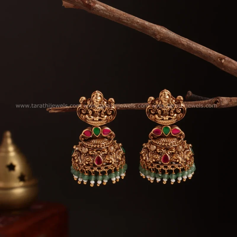 Divi Lakshmi Green Pearl jumka EA536