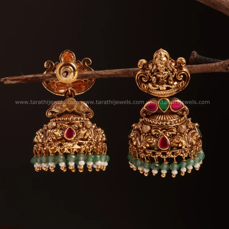Divi Lakshmi Green Pearl jumka EA536 - Image 2