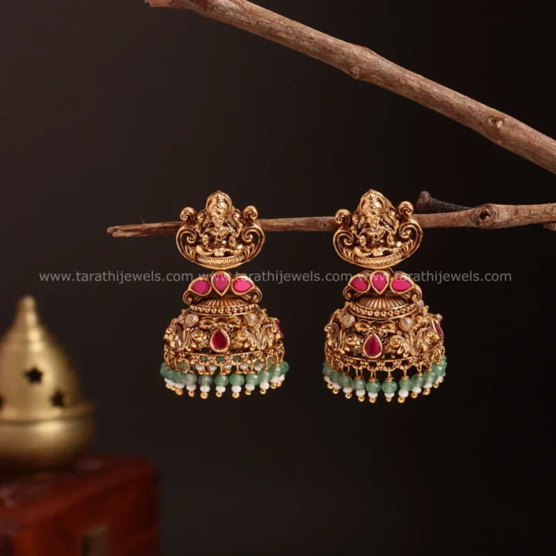 Divi Lakshmi Green Pearl jumka EA543