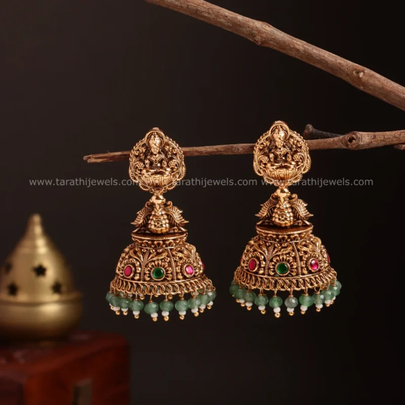 Amirta Lakshmi Green Pearls Jumka EA546