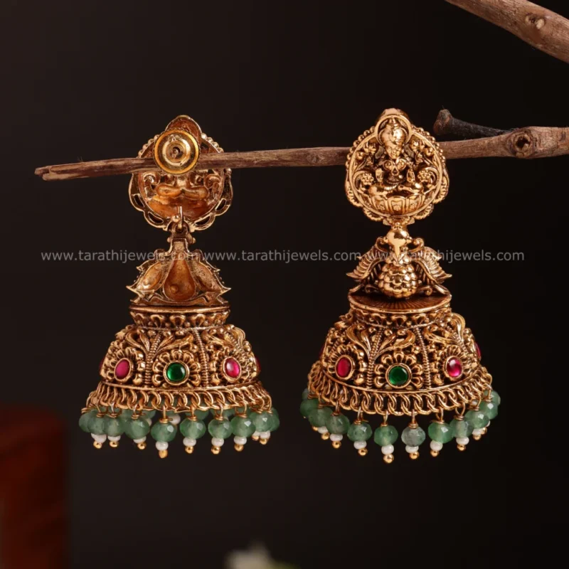 Amirta Lakshmi Green Pearls Jumka EA546 - Image 2