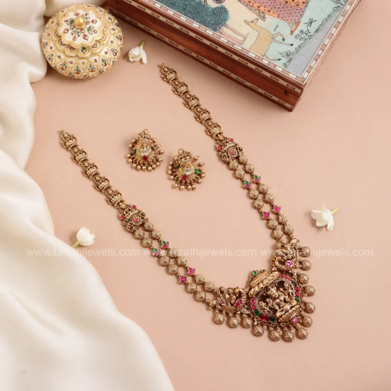 Antique Finish Lakshmi Long Haaram HA312