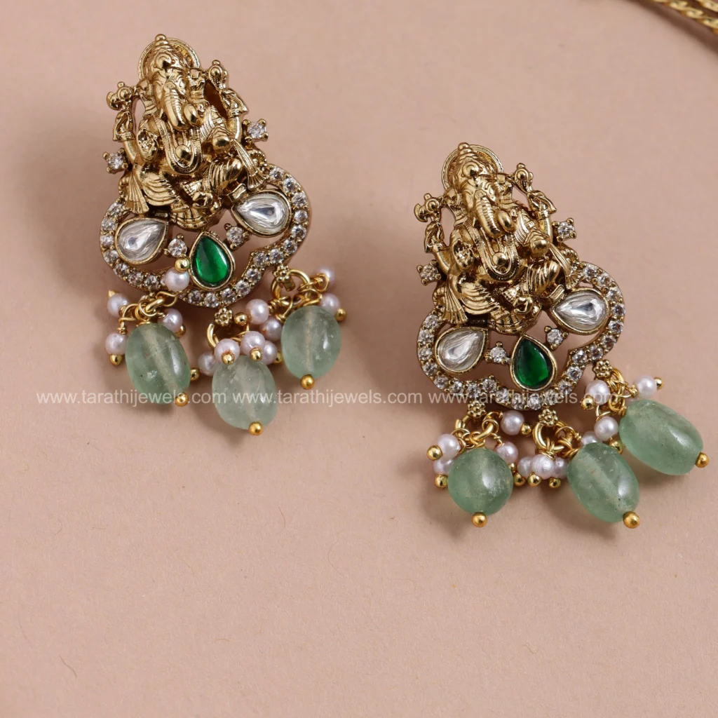 Lord Ganesha Pendant Hasli Choker CH363 - Image 2