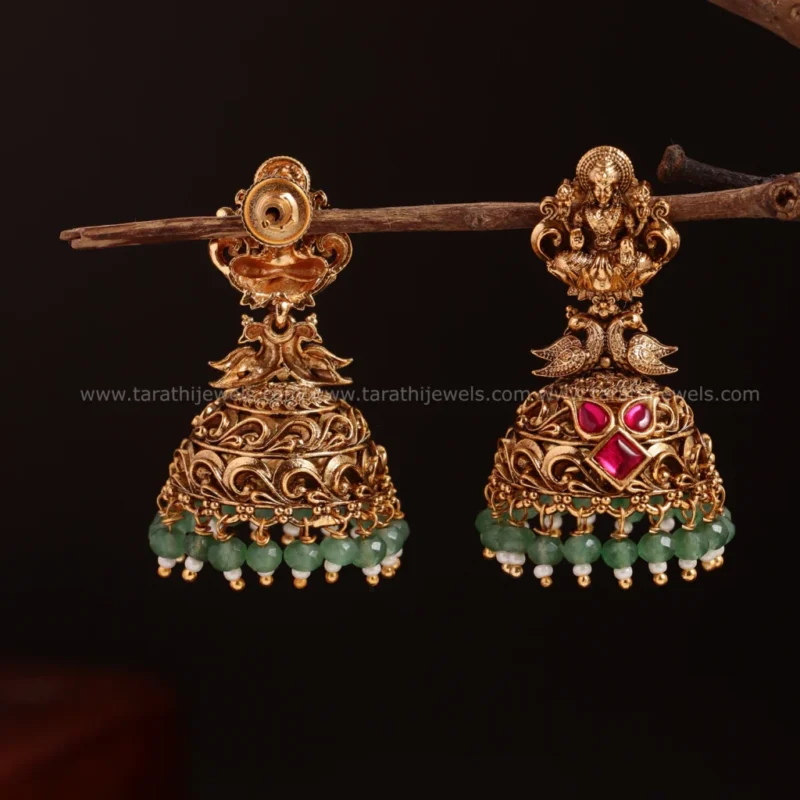 Tarathi Antique Bridal  Lakshmi jumka EA554 - Image 2