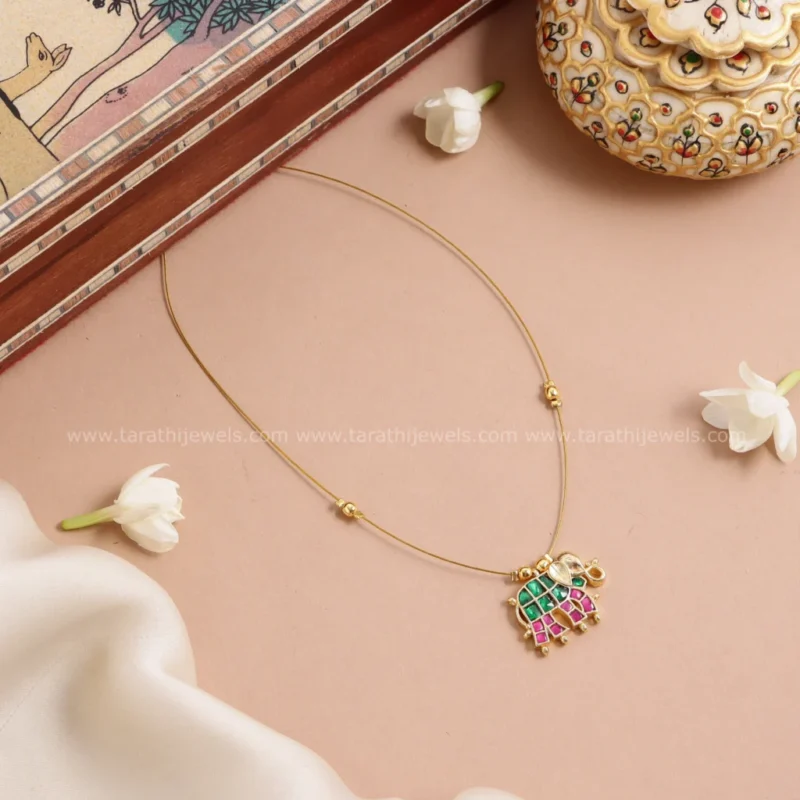 Jadau Elephant Invisible Necklace N750