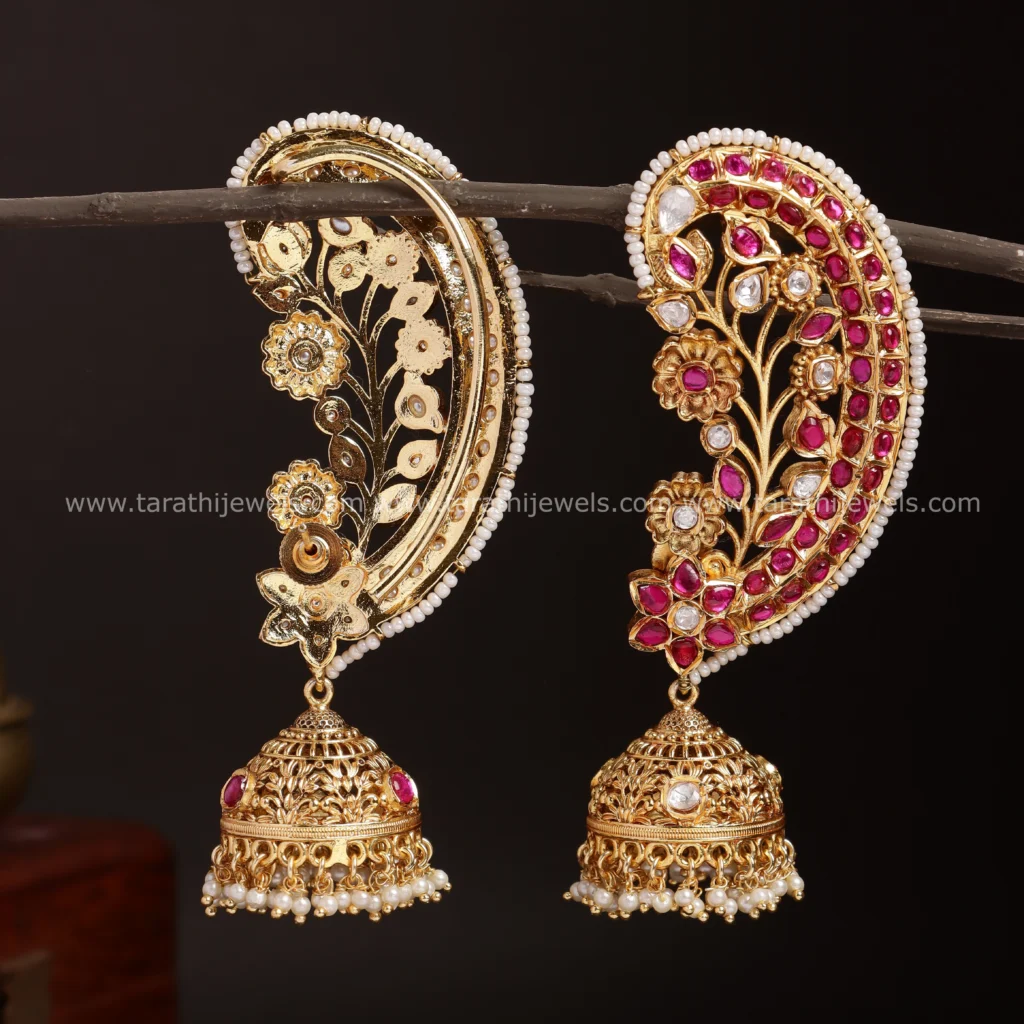 Jadau Kundan Earcuff Jumka EA561 - Image 2