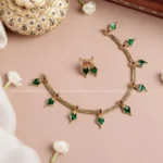 Gold Finish Palak Necklace N774