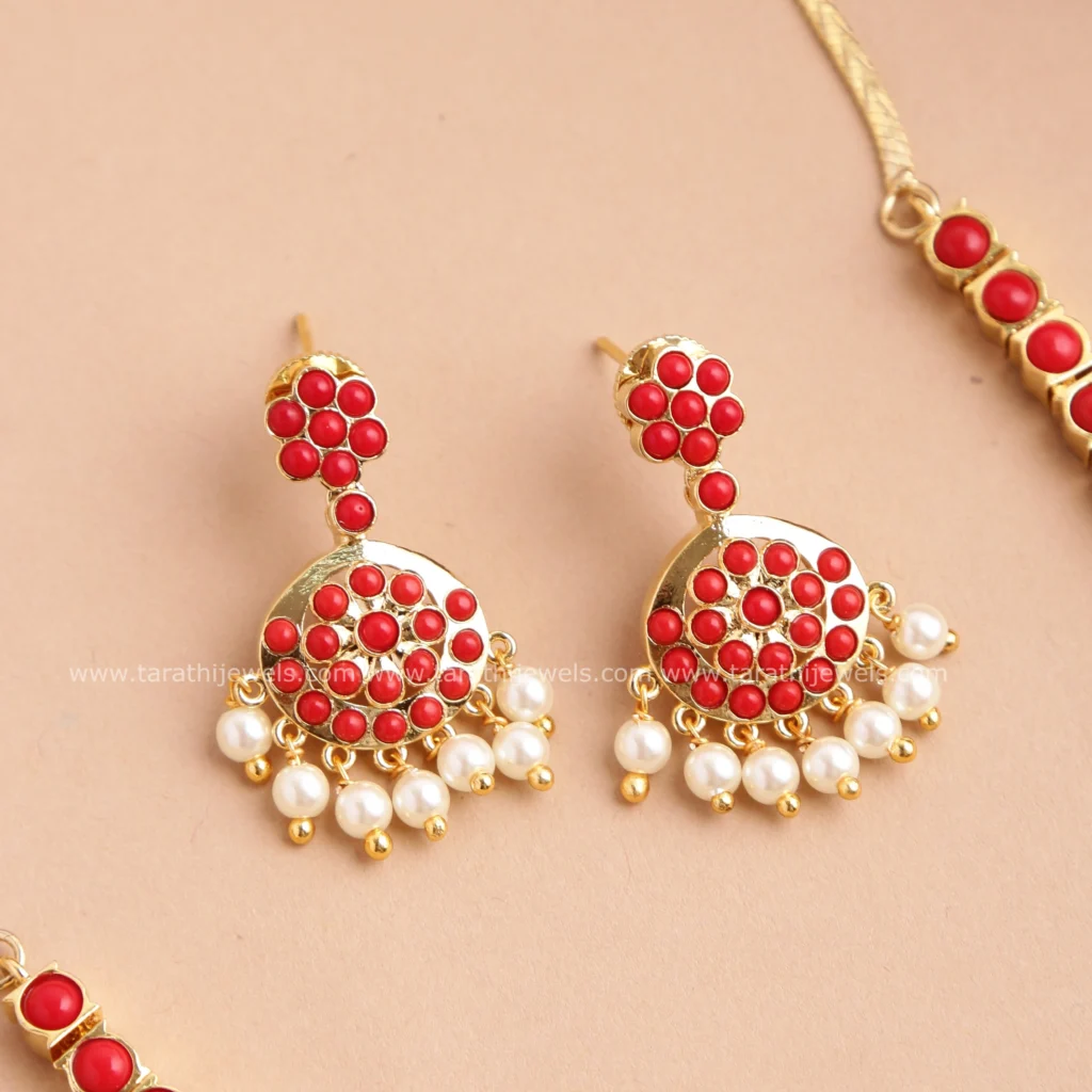 Coral Attigai Necklace N781 - Image 2