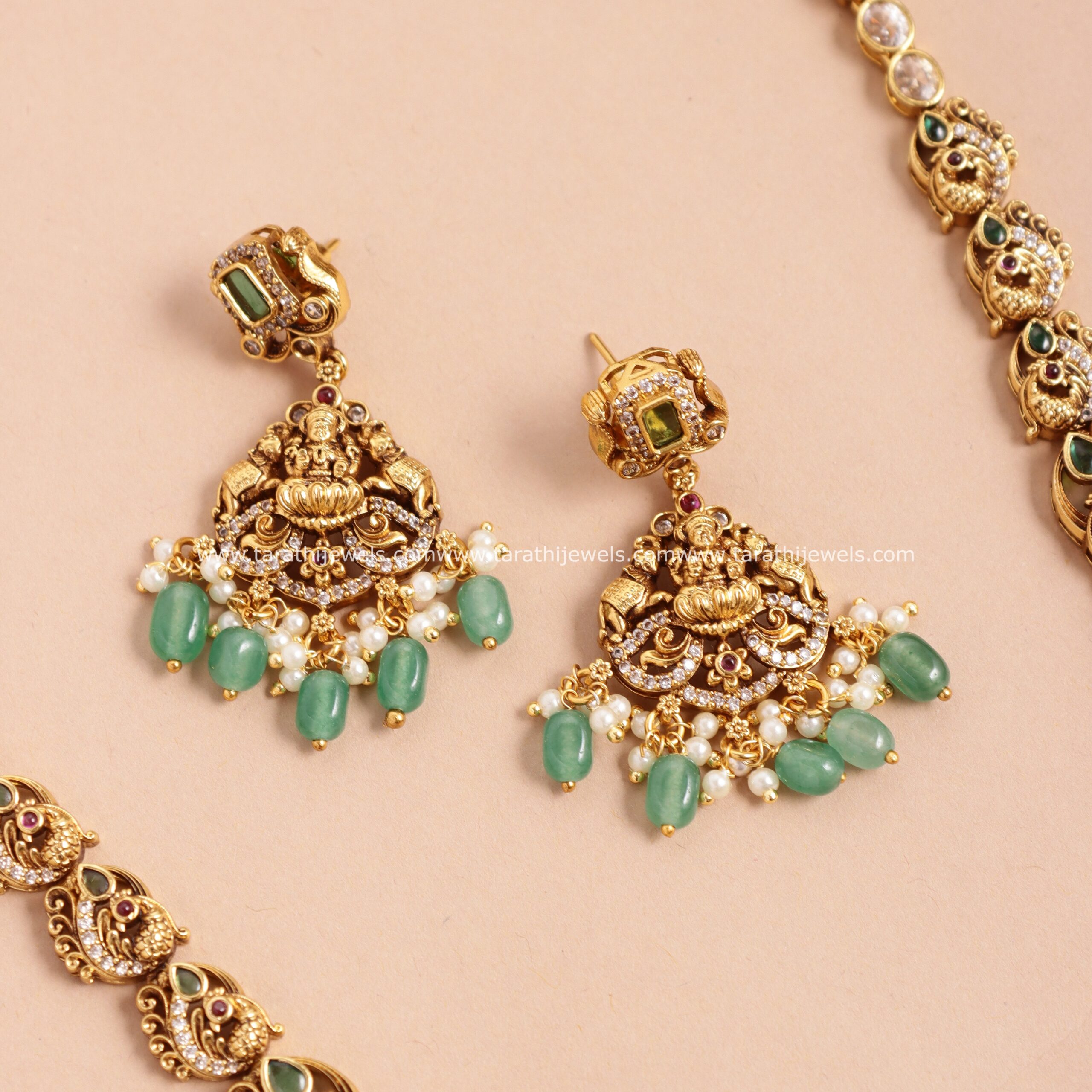 Harini Green Beads Haaram HA372 - Image 2