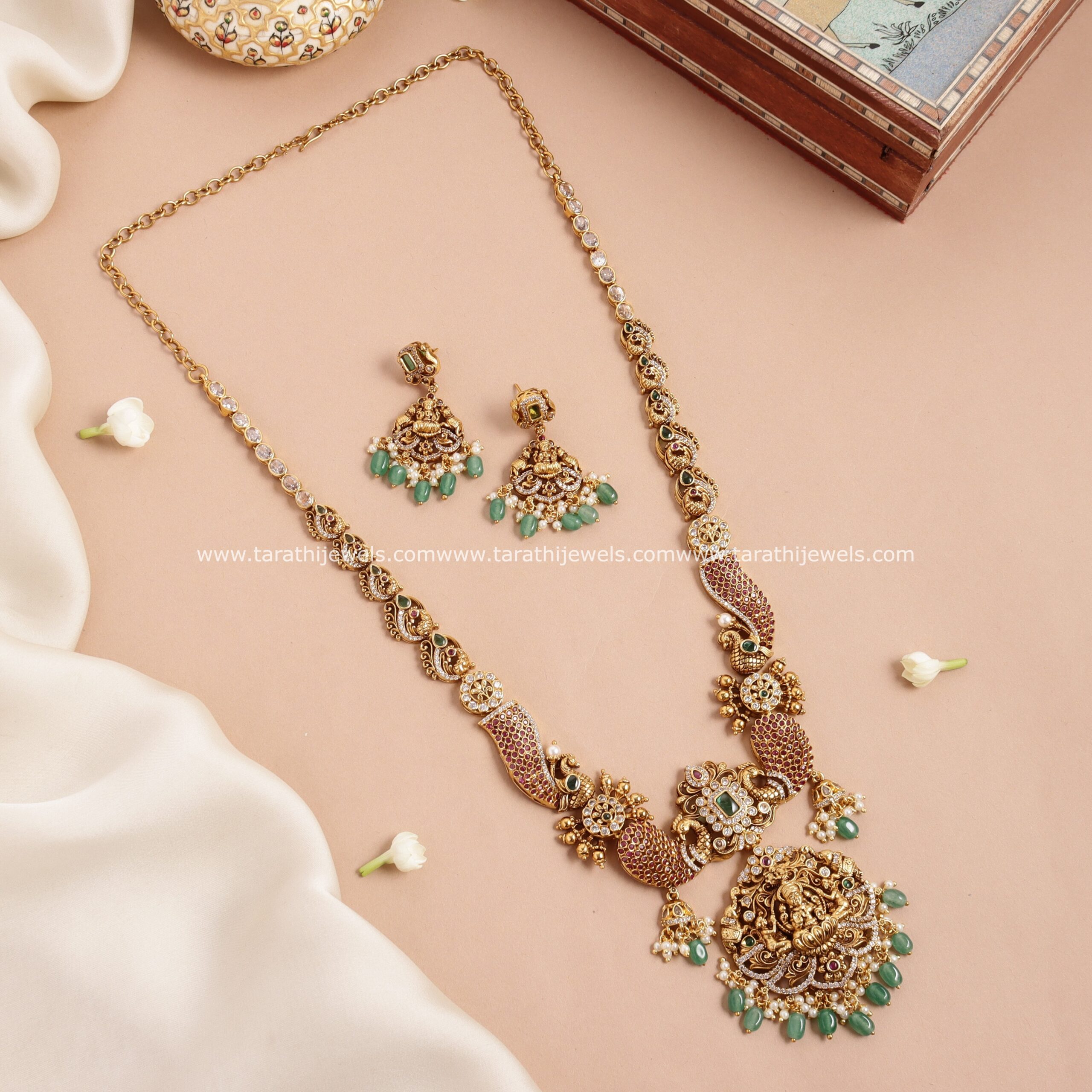 Harini Green Beads Haaram HA372