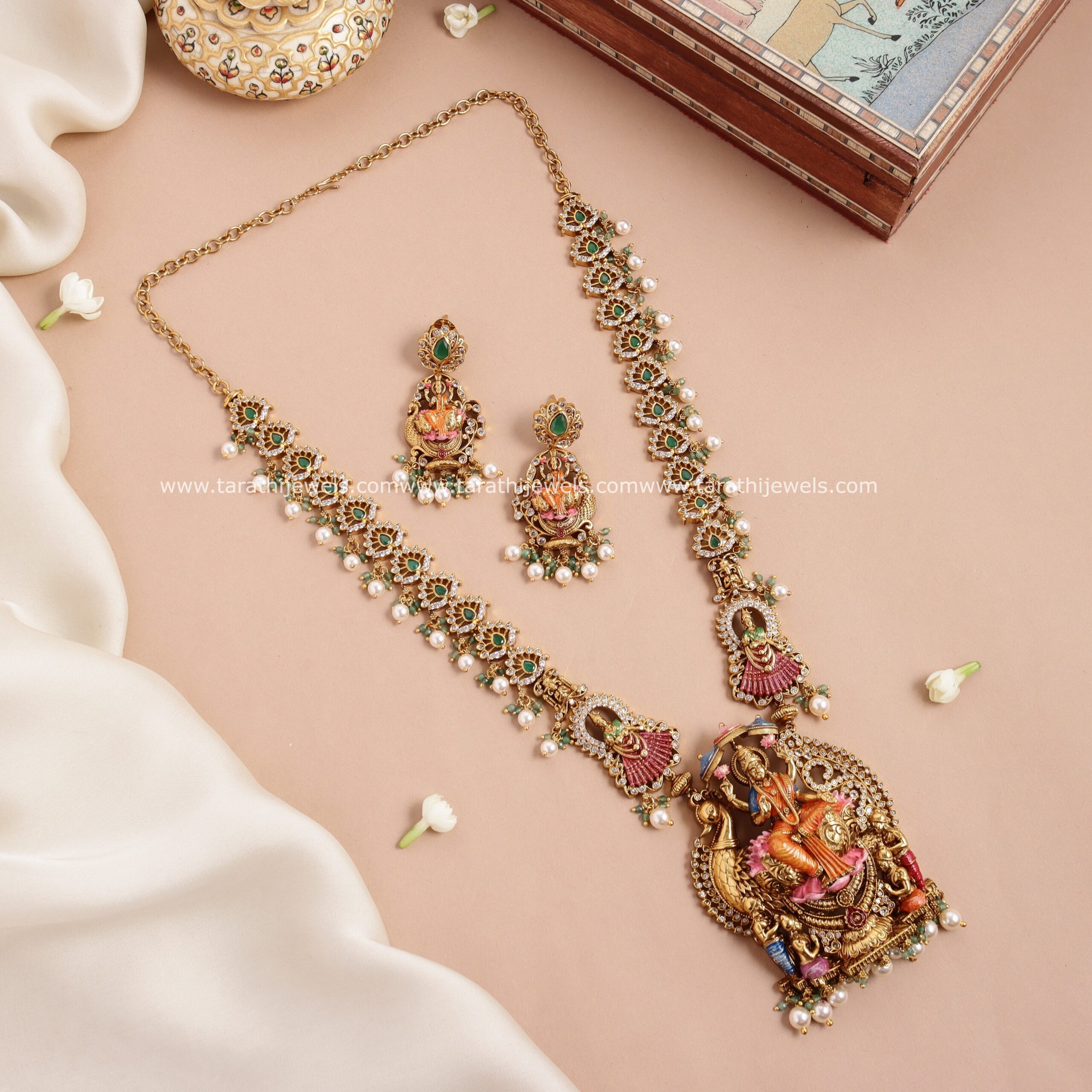 MahaLakshmi Pendant Meenakari Haaram HA368 (Hand Painted)