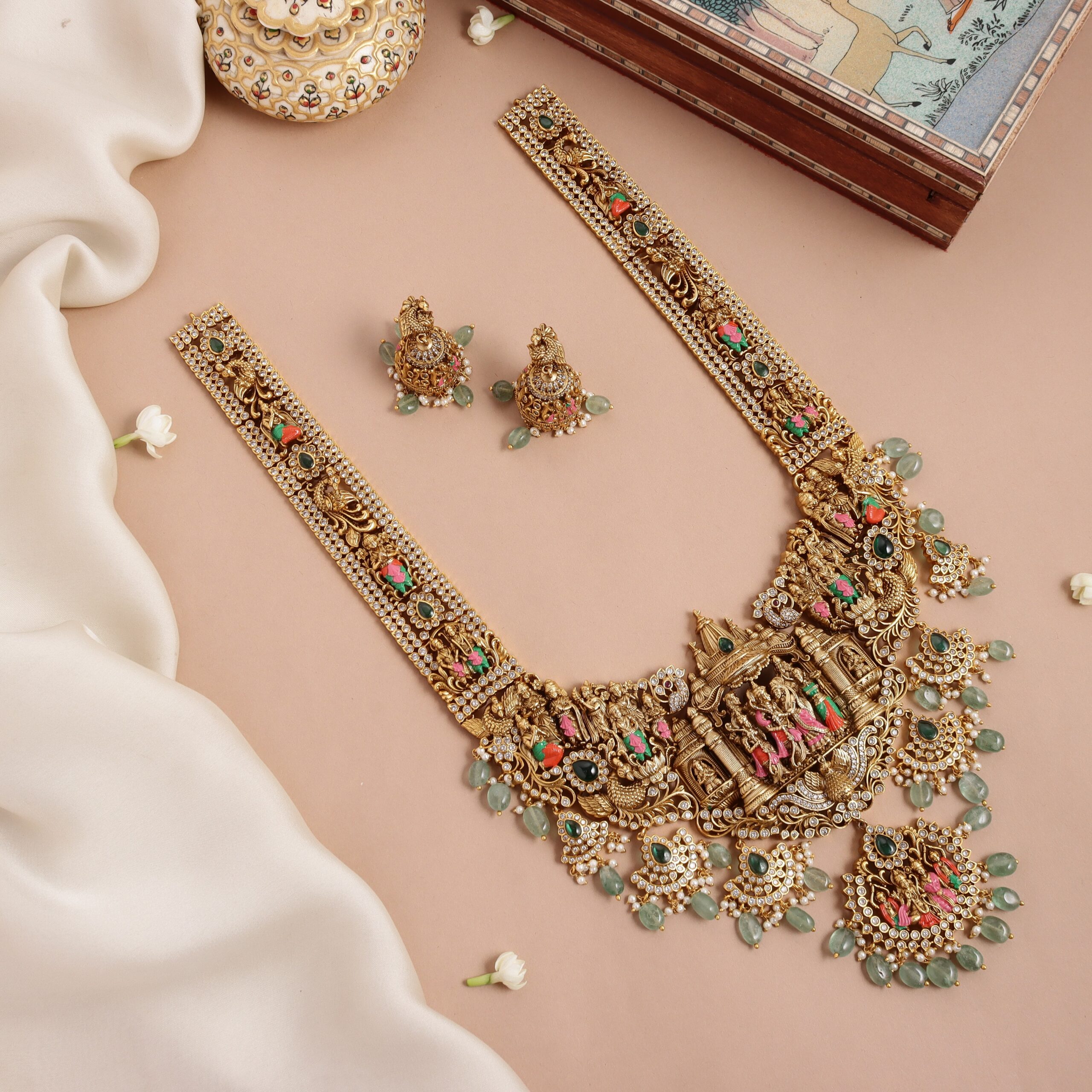 Ayodhya Ram Parivar Meenakari Long Haaram HA374