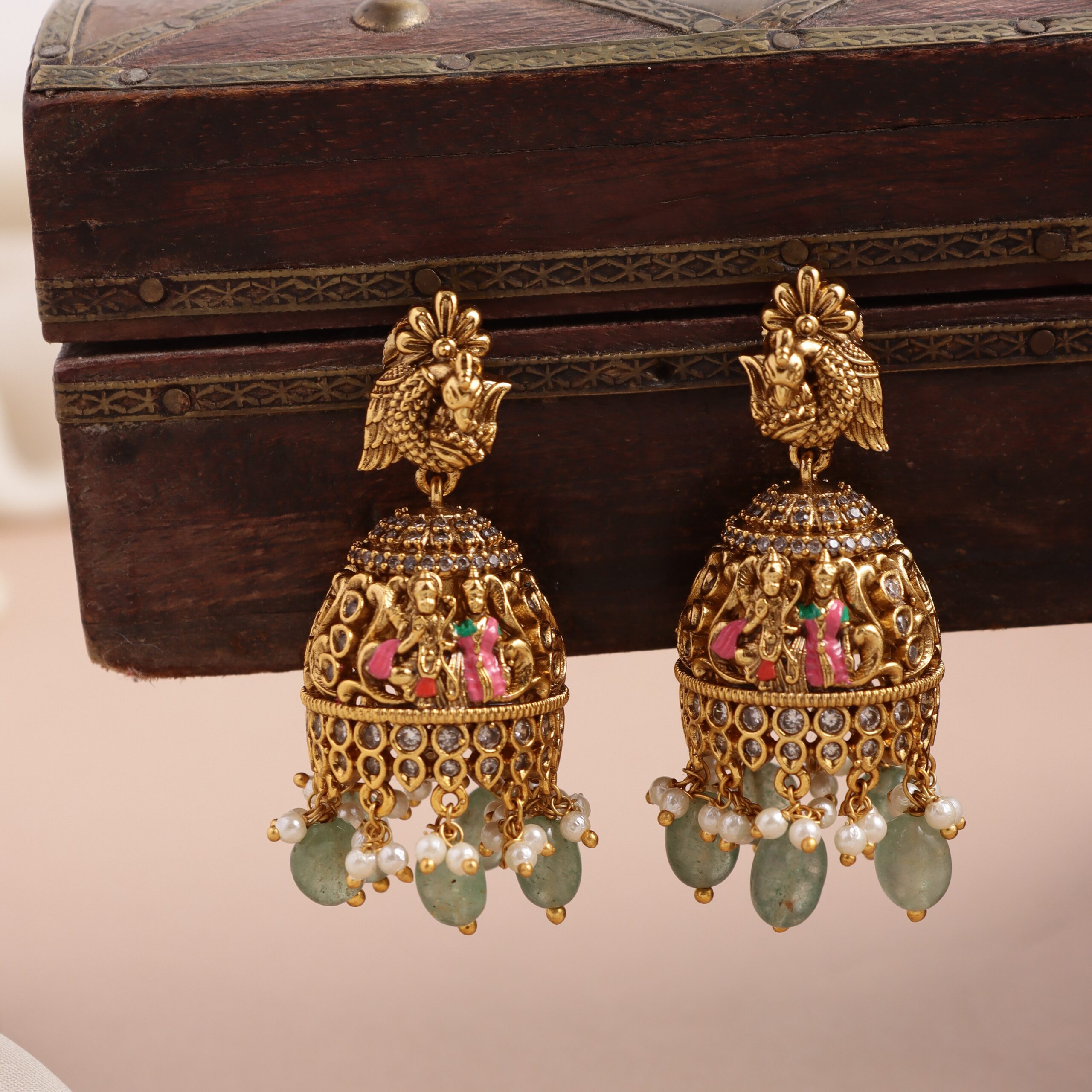 Ayodhya Ram Parivar Meenakari Long Haaram HA374 - Image 2