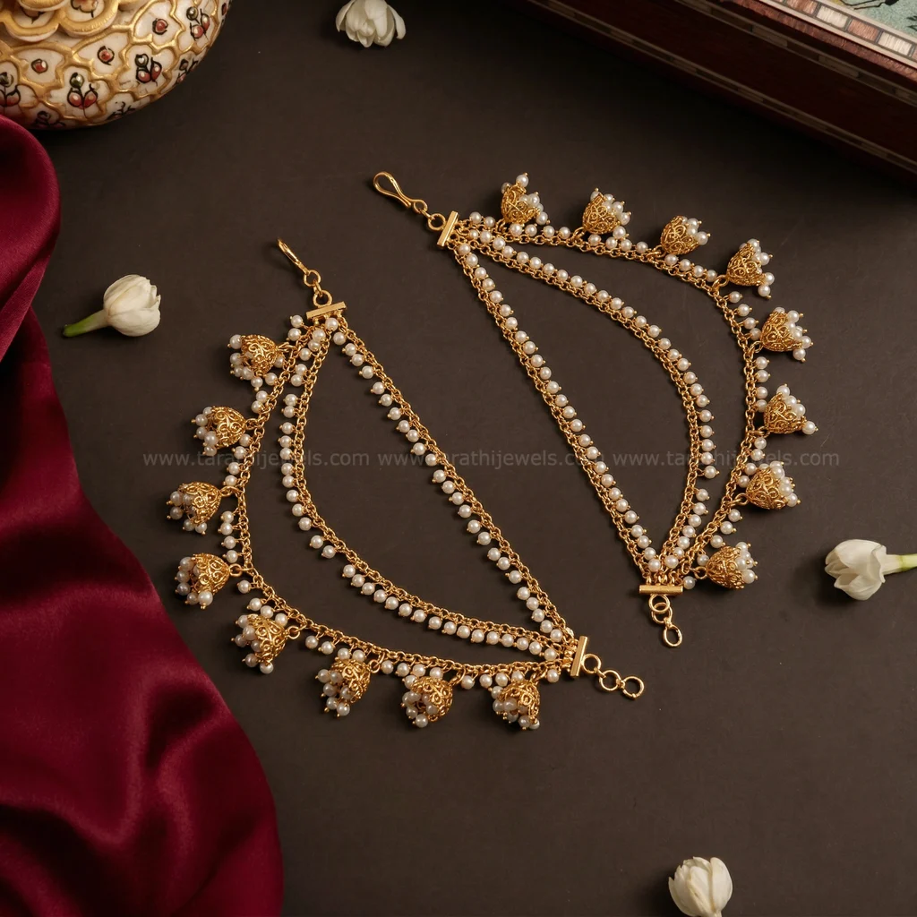 Antique Finish Three Layered Earring chain EC132