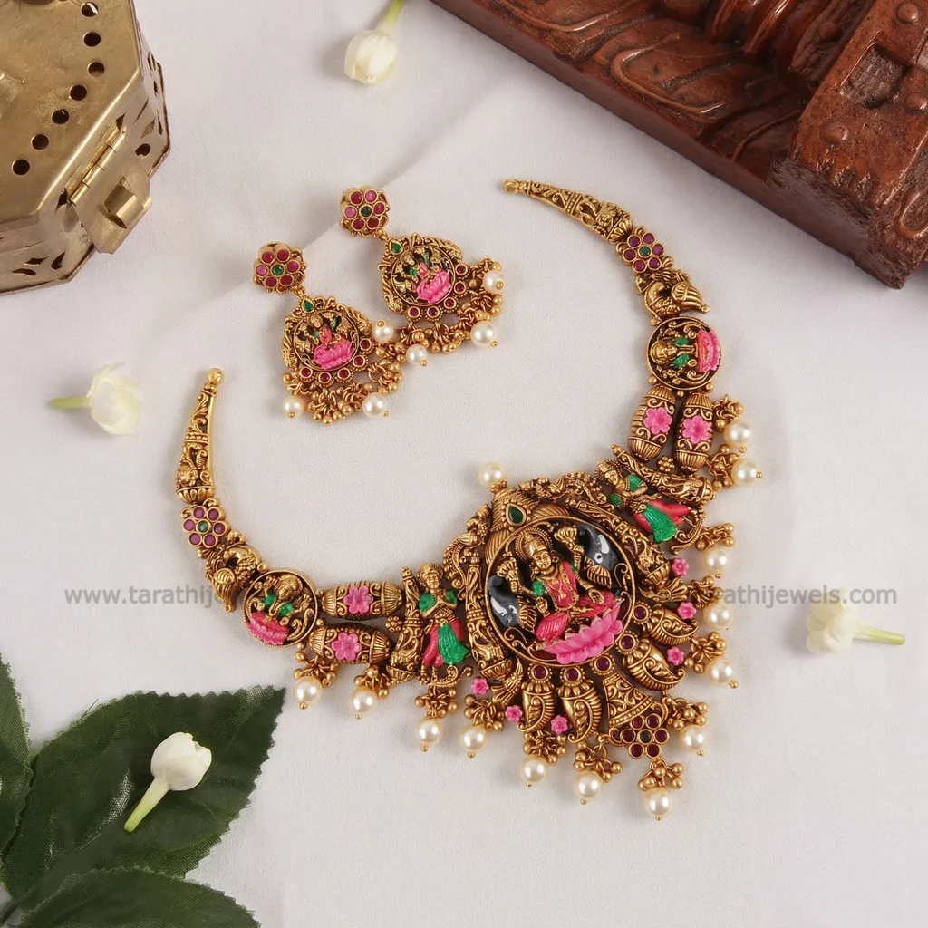 Meenakari Lakshmi Necklace (Hand Painted) N927