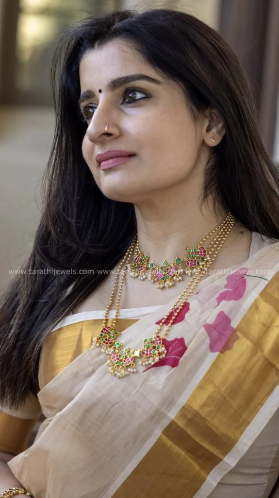 Antique Gold Finish Ruby Green stones Bridal Combo BR67